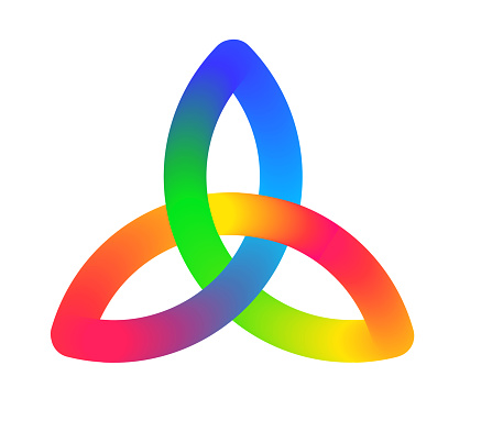 Colourful Vector illustration of Trinity Knot symbol for use as corporate identity or logo. Triquetra, Folk Music, Craft, Celtic Style, Celtic Knot,