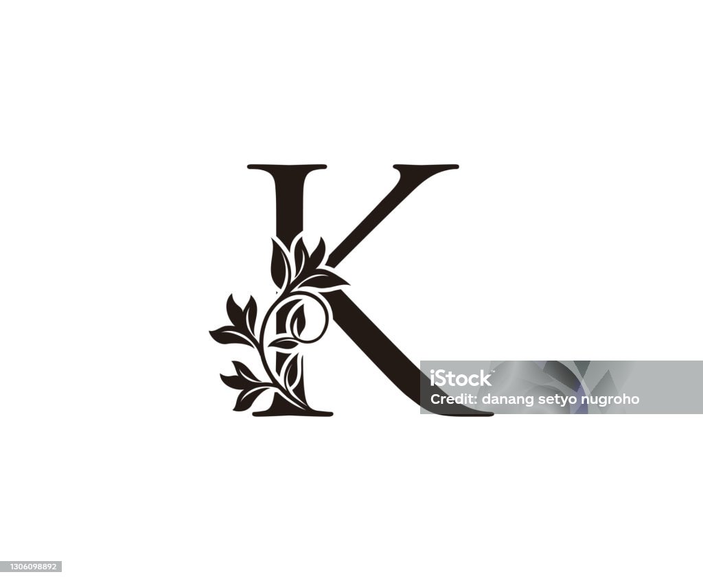 Graceful Floral K Letter Icon Design Stock Illustration - Download ...