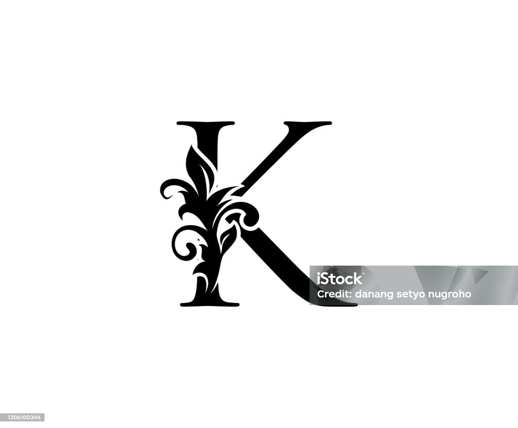Classic Elegant K Letter Calligraphic Icon Design Stock ...
