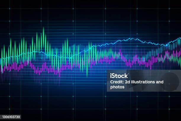 Financial Graph Variations Financial Forex Chart Analyzing Graph Reflects Market Deviation Over ...