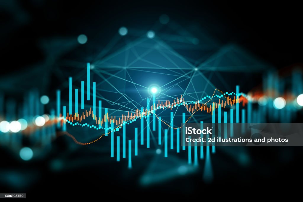 Financial Graph Variations Financial Forex Chart Analyzing Graph Reflects Market Deviation Over ...