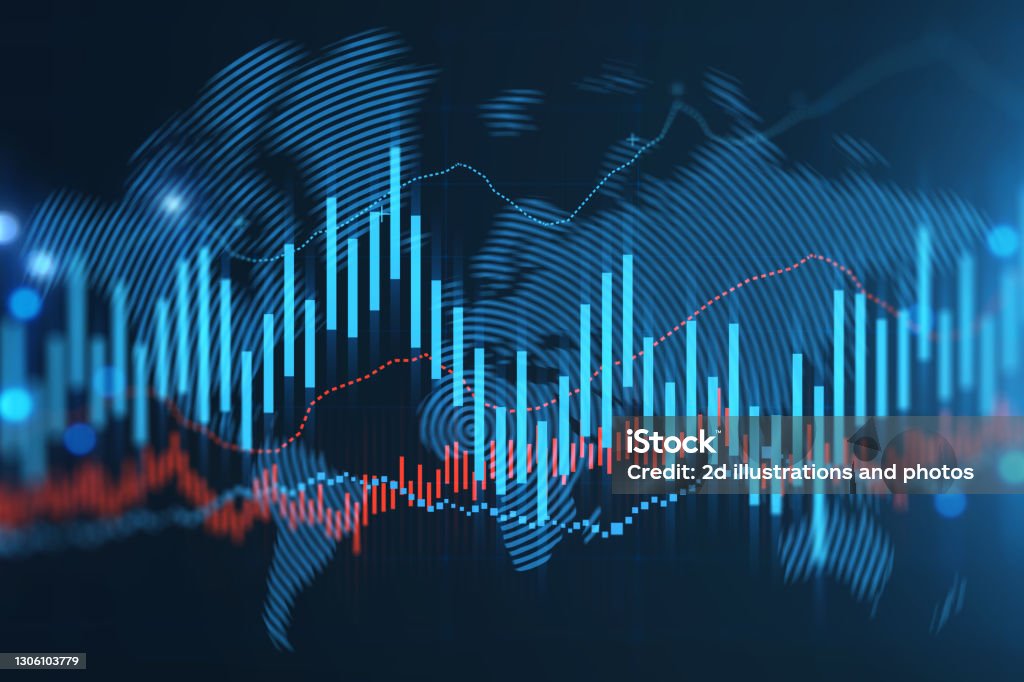 Financial Graph Variations Financial Forex Chart Analyzing Graph Reflects Market Deviation Over ...