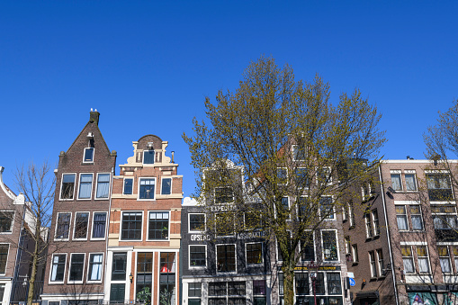 Scenic view of beautiful buildings in Amsterdam, the Netherlands