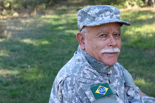 Senior Brazilian army soldier in uniform.