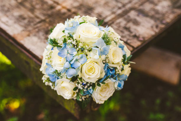 istock Wedding bouquet with Gypsophila paniculata, roses and hydrangea 1306106414
