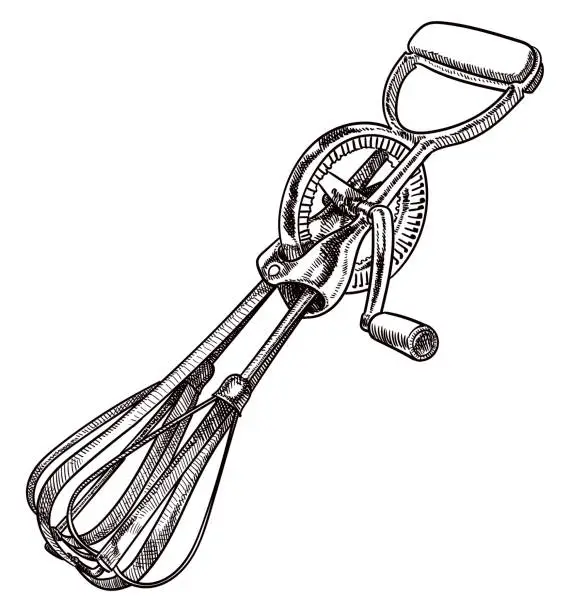 Vector illustration of Vector drawing of a egg beater