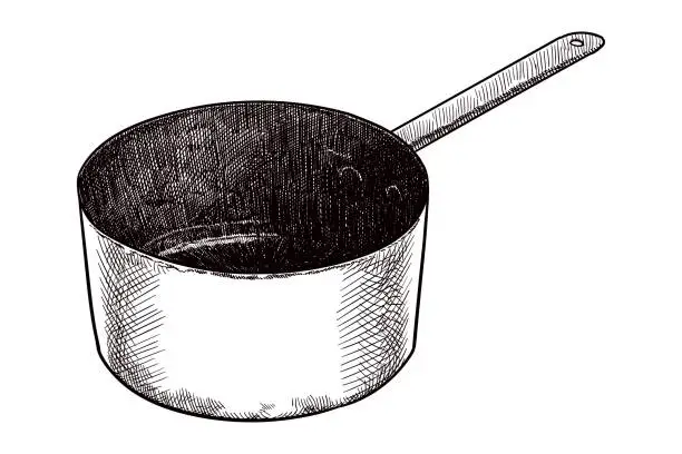 Vector illustration of Vector drawing of a saucepan