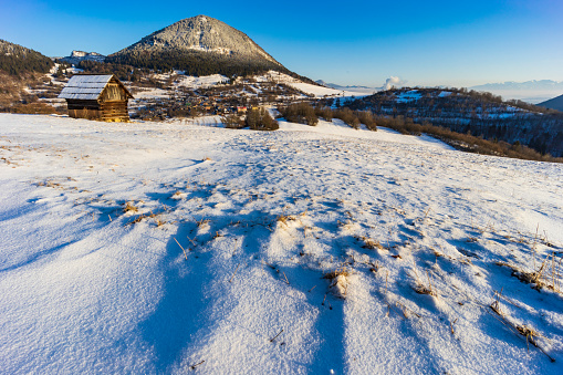 Sidirovo hill with Vlkolinec village UNESCO site, Velka Fatra mountains, Slovakia