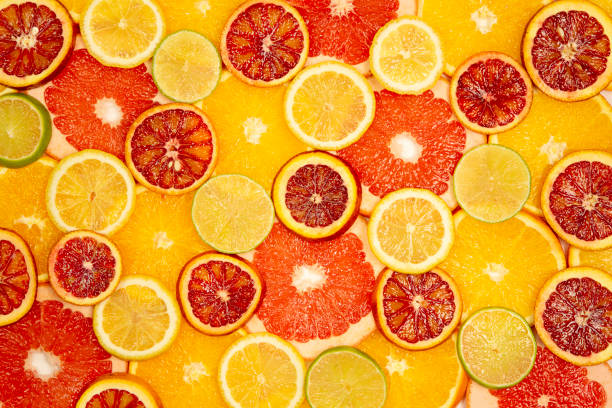 istock Citrus fruits closeup lemon, orange, lime, grapefruit. 1306112608