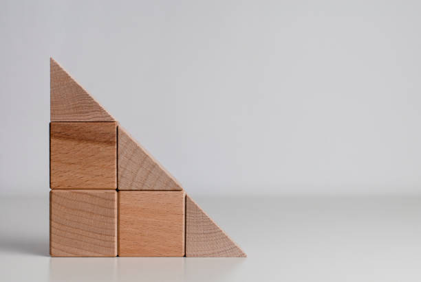 istock triangle of the wood blocks on the grey background with copy space 1306115932