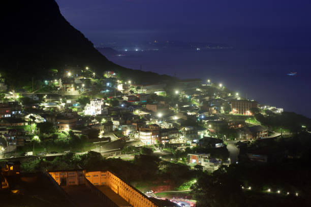 istock Night view of small town, Ruifang, Taiwan 1306123667