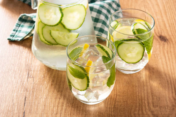 istock Sassy water or water with cucumber and lemon 1306125371
