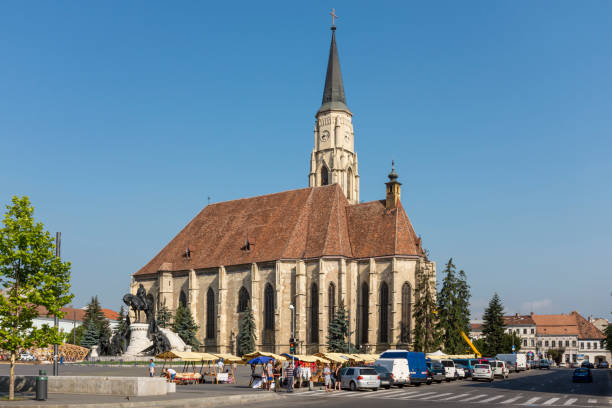 Transfiguration Cathedral in downtown Cluj Napoca, Transylvania, Romania.