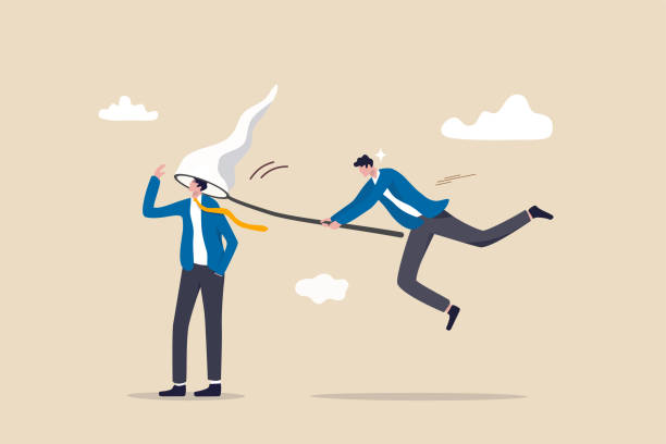 istock Talent recruiting, head hunter or HR, human resources finding the right candidate for job vacancy concept, human resources employer using the net capturing smart businessman talent. 1306128077