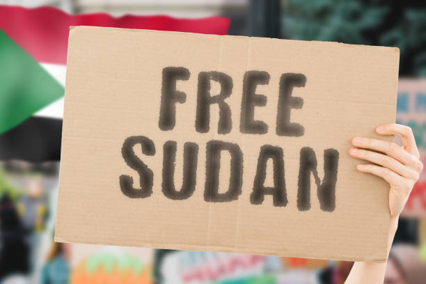 istock Protest in Sudan for freedom. Democracy. Government. Free. Support. Help 1306128144