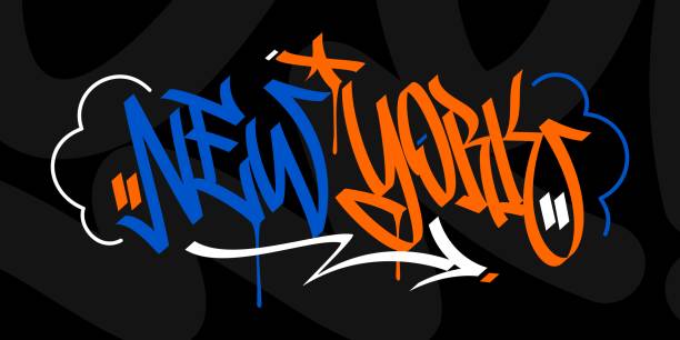 istock Word New York Abstract Hip Hop Hand Written Graffiti Style Vector Illustration 1306133552