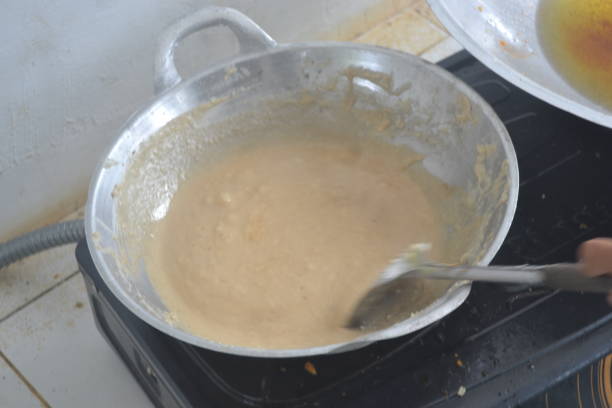 istock flour batter in skillet ready to cook 1306137326