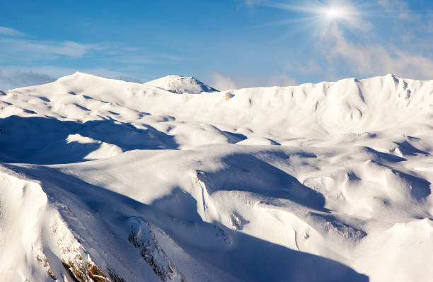 istock Fantastic winter landscape and blue sky. 1306137732