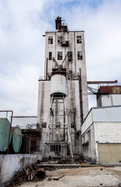 istock Abandoned old destroyed factory in industrial zone 1306139023