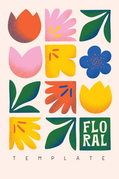 플로럴 패턴 배경 - floral pattern flower abstract art stock illustrations