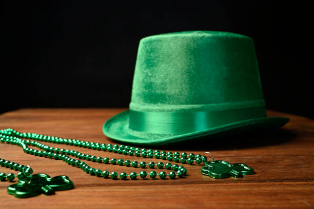 istock Green hat and necklaces 1306143305