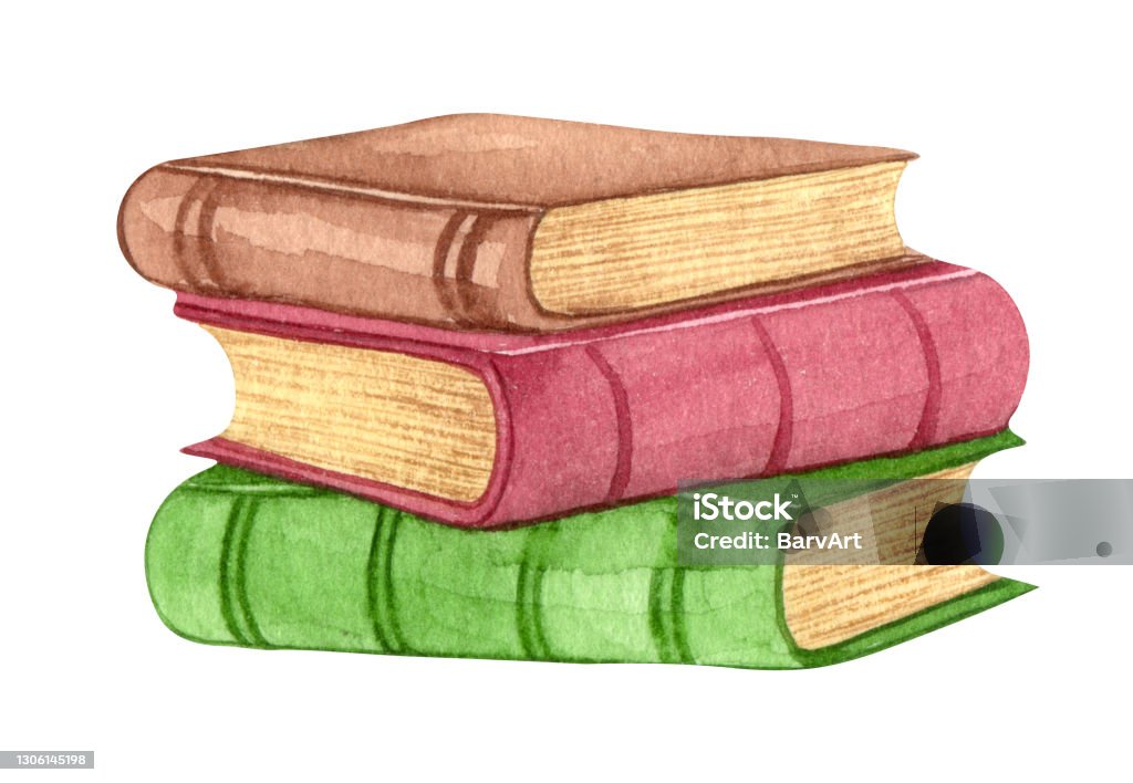 Watercolor Books Illustration Hand Drawn A Pile Of Old Books Open Book Rare  Paper Candles School Illustration Stock Illustration - Download Image Now -  iStock
