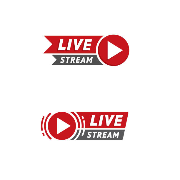 live stream icon set live stream icon. Symbol for internet broadcasting, TV,
news channels, shows, movies. For UI design elements radio station logo stock illustrations