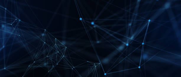 istock Abstract futuristic - technology with polygonal shapes on dark blue background. Design digital technology concept. 3d illustration 1306153652