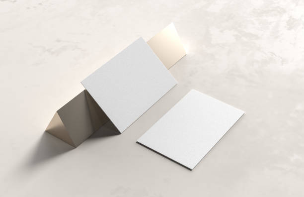 istock Business card mock up on modern style background. 3D illustration. 1306159295