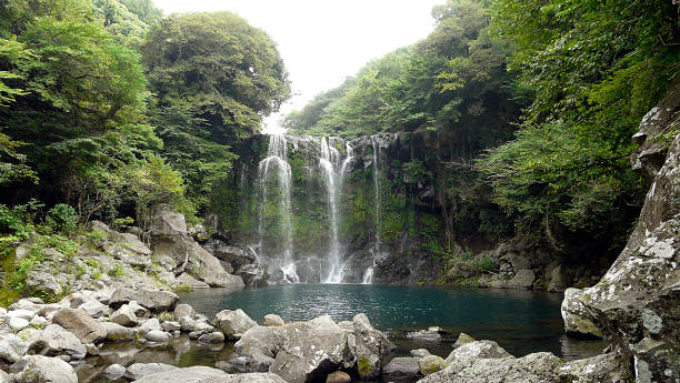 istock Cheonjeyeon Waterfall on Jeju Island 1306159441