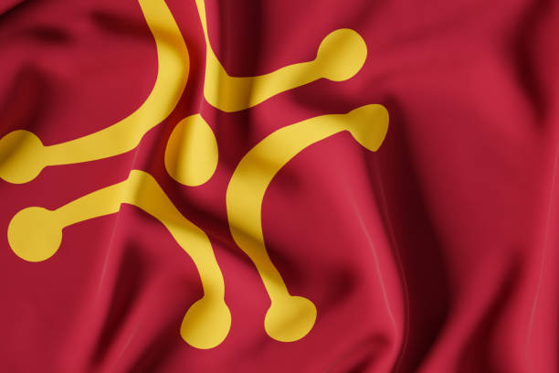 istock Labaro flag Cantabria. Secon flag.Close up shot. Illustration 3d. 1306164589