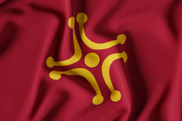 istock Labaro flag Cantabria. Secon flag.Close up shot. Illustration 3d. 1306164793