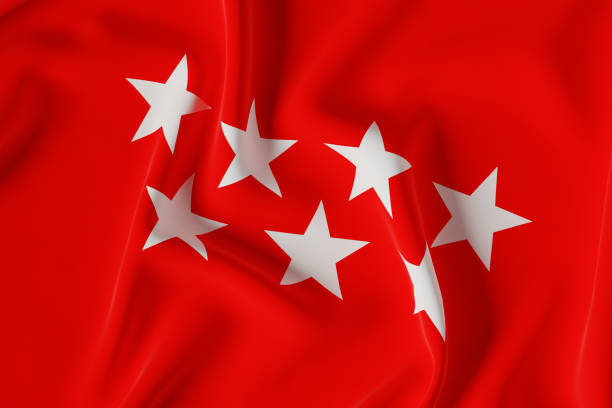 istock Madrid official flag. 3D illustration 1306164808