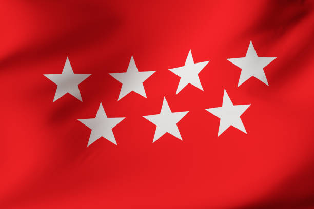 istock Madrid official flag. 3D illustration 1306164843