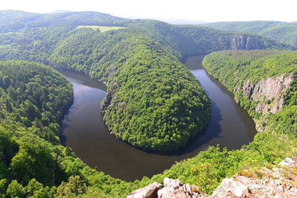 istock Vltava river horseshoe bend near Prague, Czech Republic 1306168956