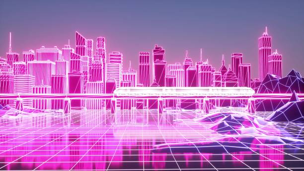 istock Futuristic digital smart city. Business and technology concept, 3d illustration 1306169730