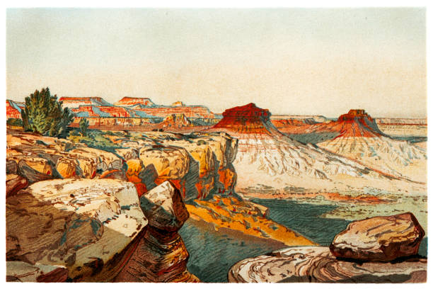 Grand Canyon Illustration of a Grand Canyon desert area stock illustrations