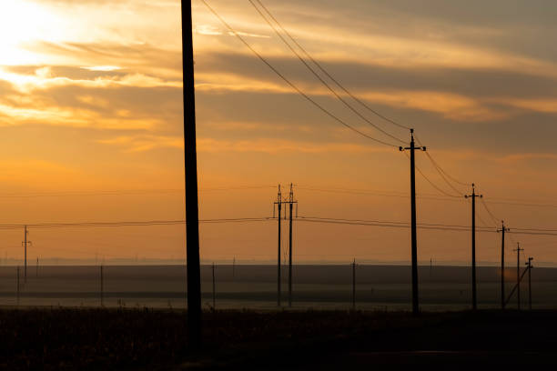 istock designed poles and metal wires 1306175747