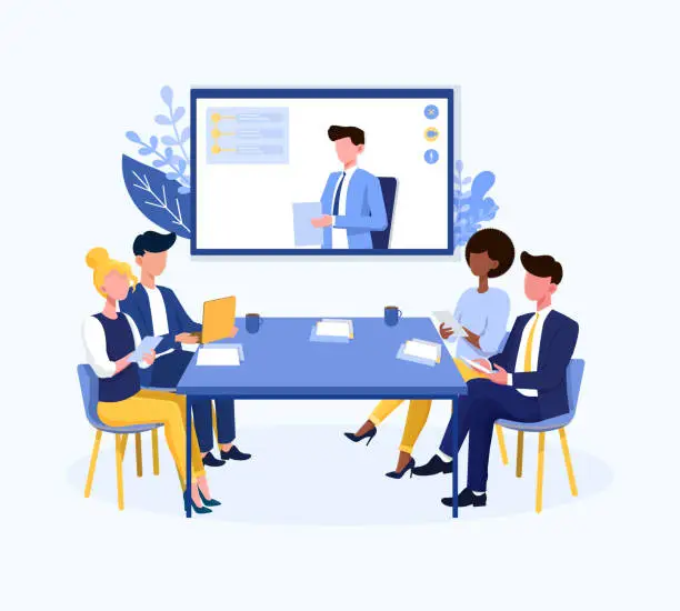 Vector illustration of Video conference theme