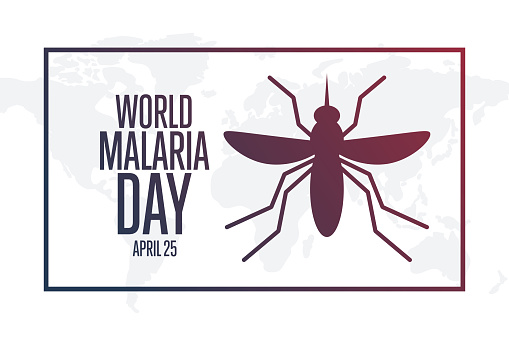 World Malaria Day. April 25. Holiday concept. Template for background, banner, card, poster with text inscription. Vector EPS10 illustration