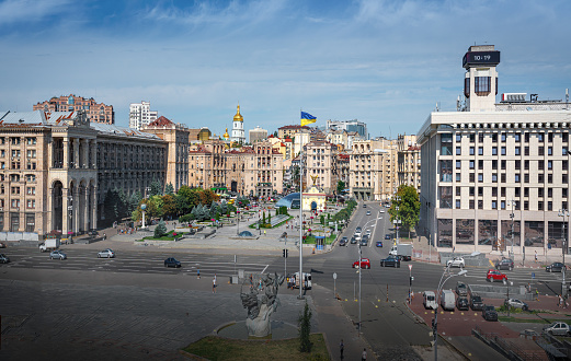 Moscow, Russia - June 25, 2010:Tourist Cruise Line ship on river Moscow with Kremlin in the background.