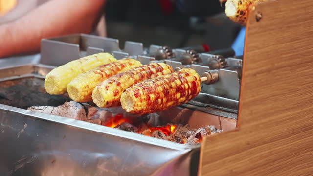 Close up of roasted corn