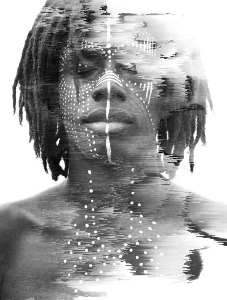 istock A portrait combined with ink strokes 1306192897