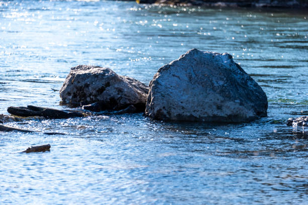 Pebbles and stones in river water