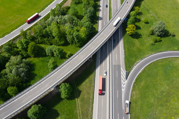 istock Aerial View of a Highway Intersection 1306200766