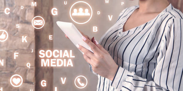 istock Woman using white digital tablet. Social Media. Network. Technology. Communication 1306205536