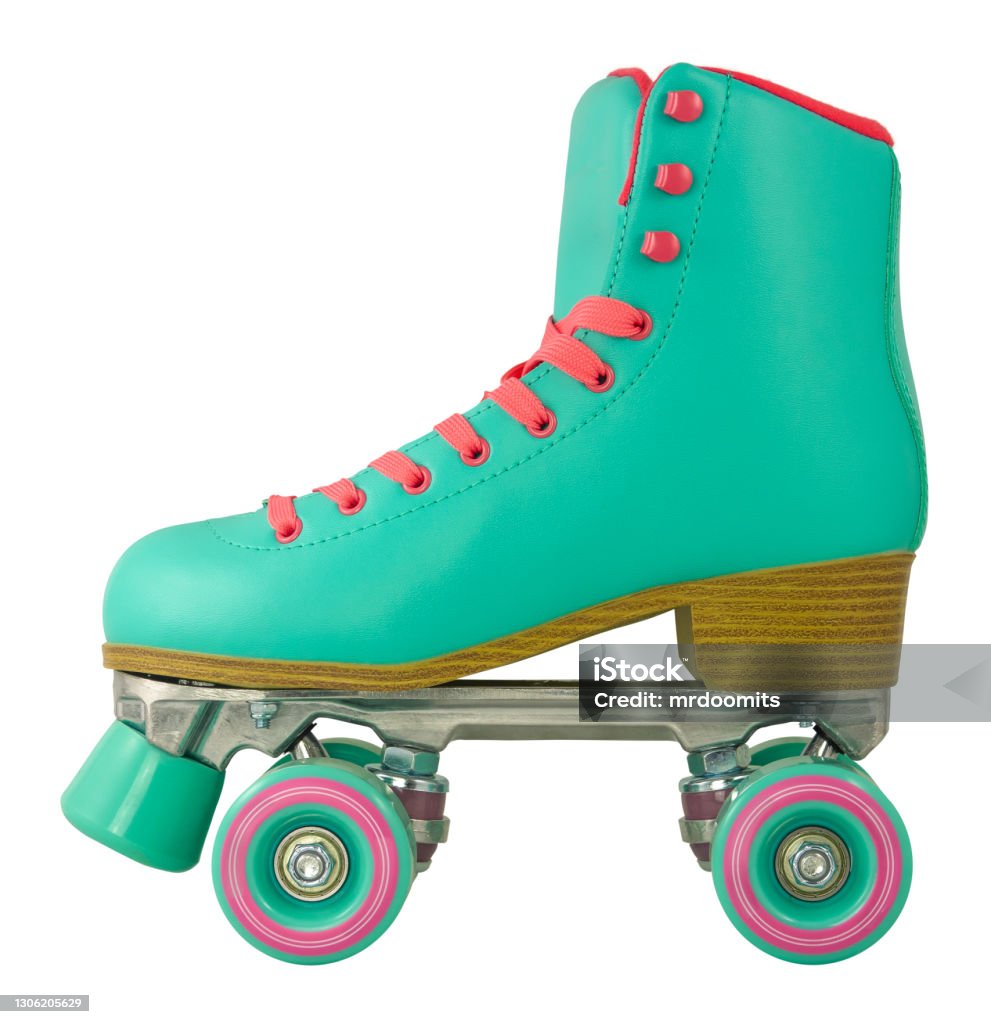 Isolated Retro Roller Skate A Brightly Colored Retro Roller Skate Isolated On A White Background Roller Skate Stock Photo