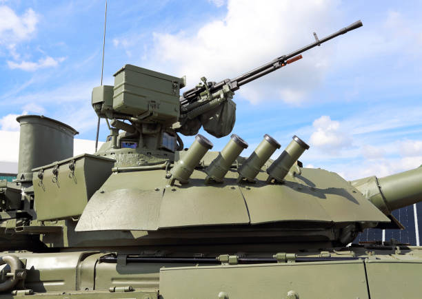 istock Rotating turret of the modern Russian tank 1306208201