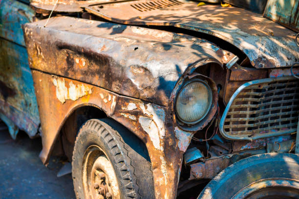 istock Closeup view of old rusty car 1306208323