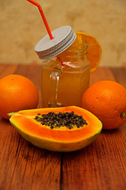 istock Papaya ginger lemonade in glass 1306211565